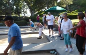 Bocce attracts a crowd. Vinnie asks for a ruling.....