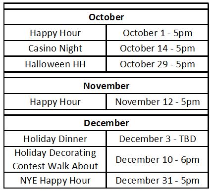 October Events October Events