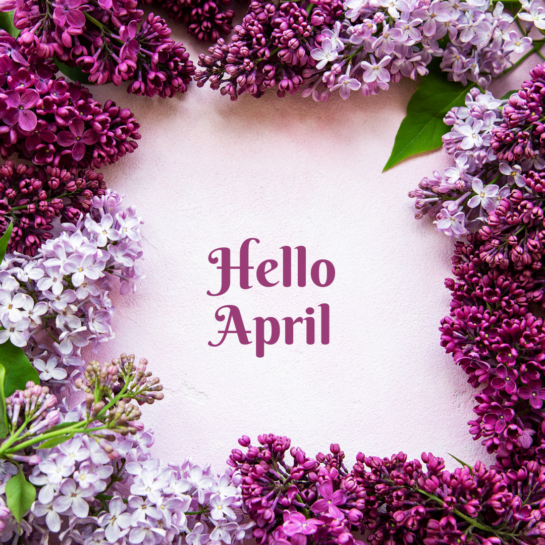 purple modern Hello April purple modern Hello April