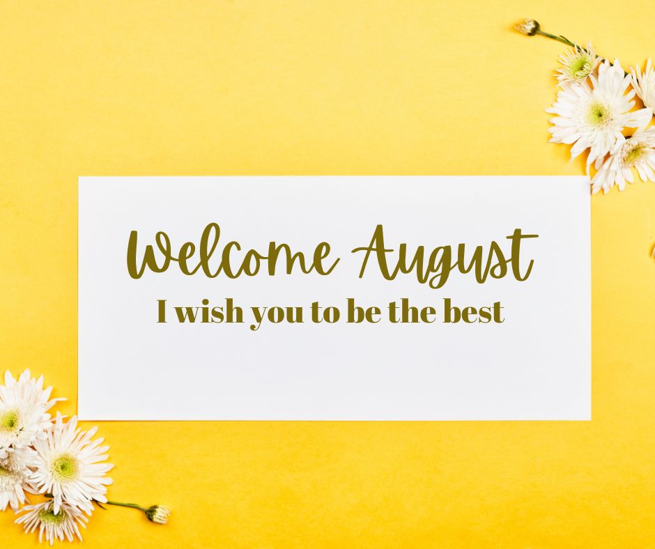Yellow simple Welcome August facebook post Yellow simple Welcome August facebook post