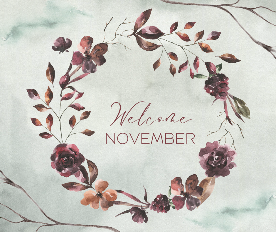 Green & Violet Flower Wreath Welcome November Facebook Post (1) Green & Violet Flower Wreath Welcome November Facebook Post (1)