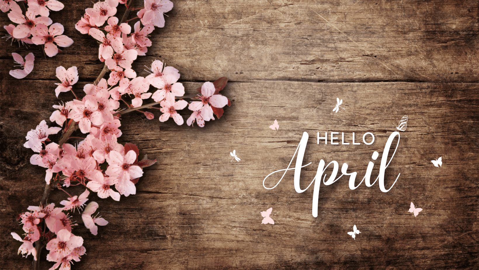 Pink And Braun Rustic Hello April Facebook Cover Pink And Braun Rustic Hello April Facebook Cover
