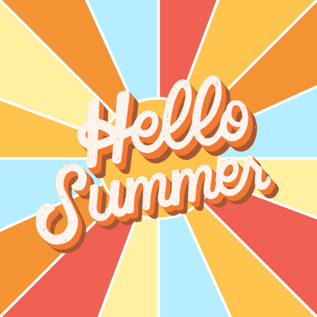 Colorful Retro Hello Summer Instagram Post Colorful Retro Hello Summer Instagram Post