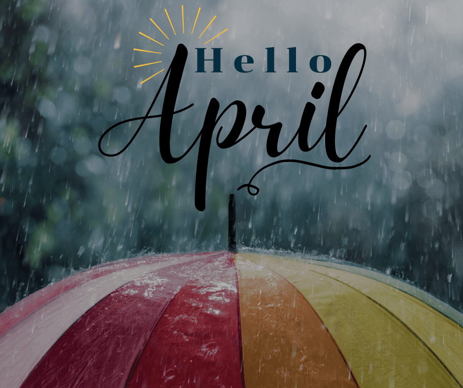 Green Simple Aesthetic Hello April (Facebook Post)